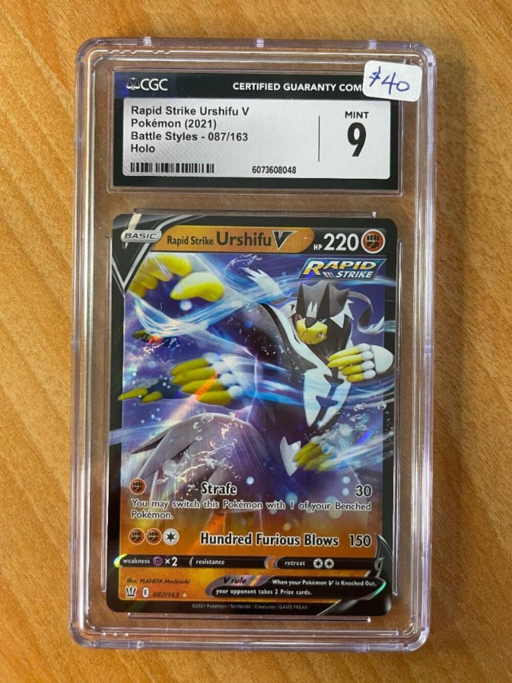 2021 Pokemon TCG Sword & Shield Battle Styles HOLO Rapid Strike Urshifu Graded 9
